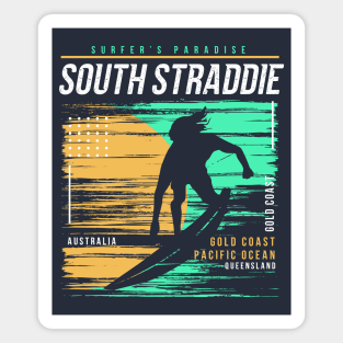 Retro Surfing South Straddie Gold Coast Australia // Vintage Surfer Beach // Surfer's Paradise Magnet